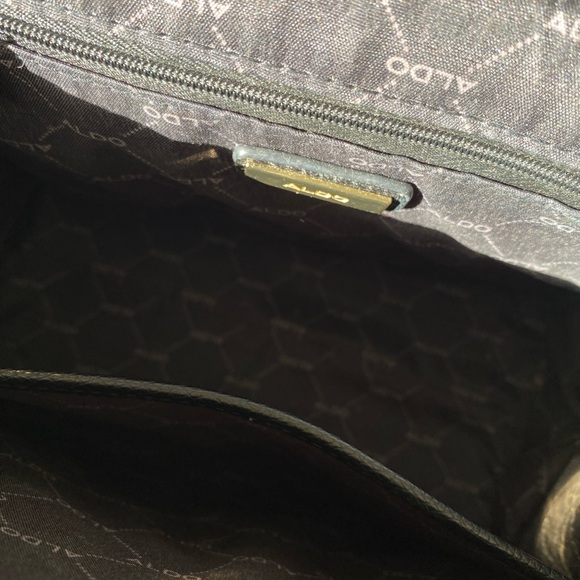 Aldo Black Satchel with Gold Accents - Picture 5 of 8